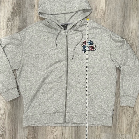 Eddie Bauer EB Retro Logo Graphic Full-Zip Hoodie Sweatshirt Gray Size XL - Picture 3 of 12